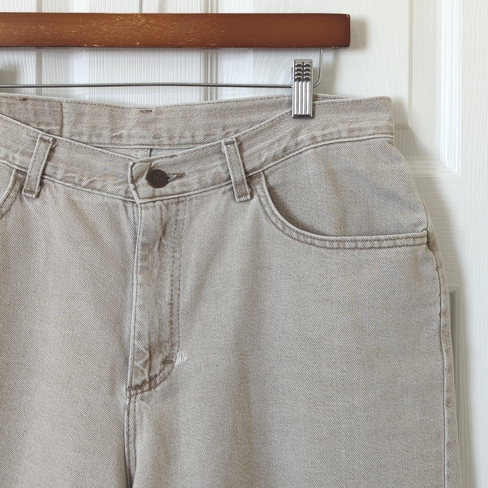 Riders 90's Vintage Classic High Waisted Relaxed Fit Denim Jean Shorts Beige 34 - Picture 2 of 13